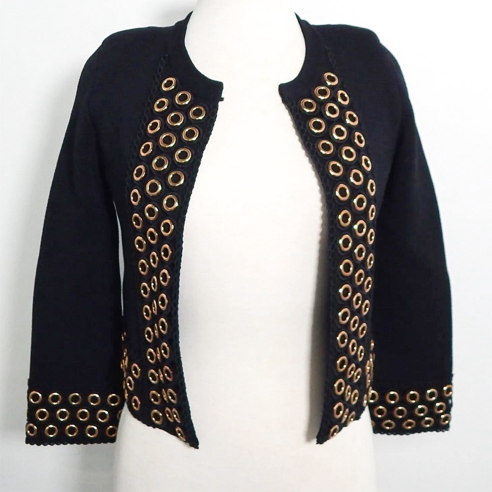 Maje Music Knitted Black Cardigan Size 1 Small